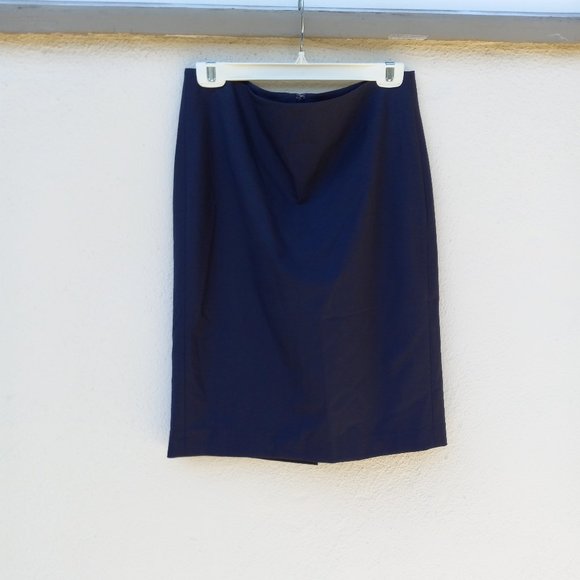 NWT Theory Navy Wool Pencil Skirt Size 10 Career Office Capsule Work Classic - Picture 1 of 15